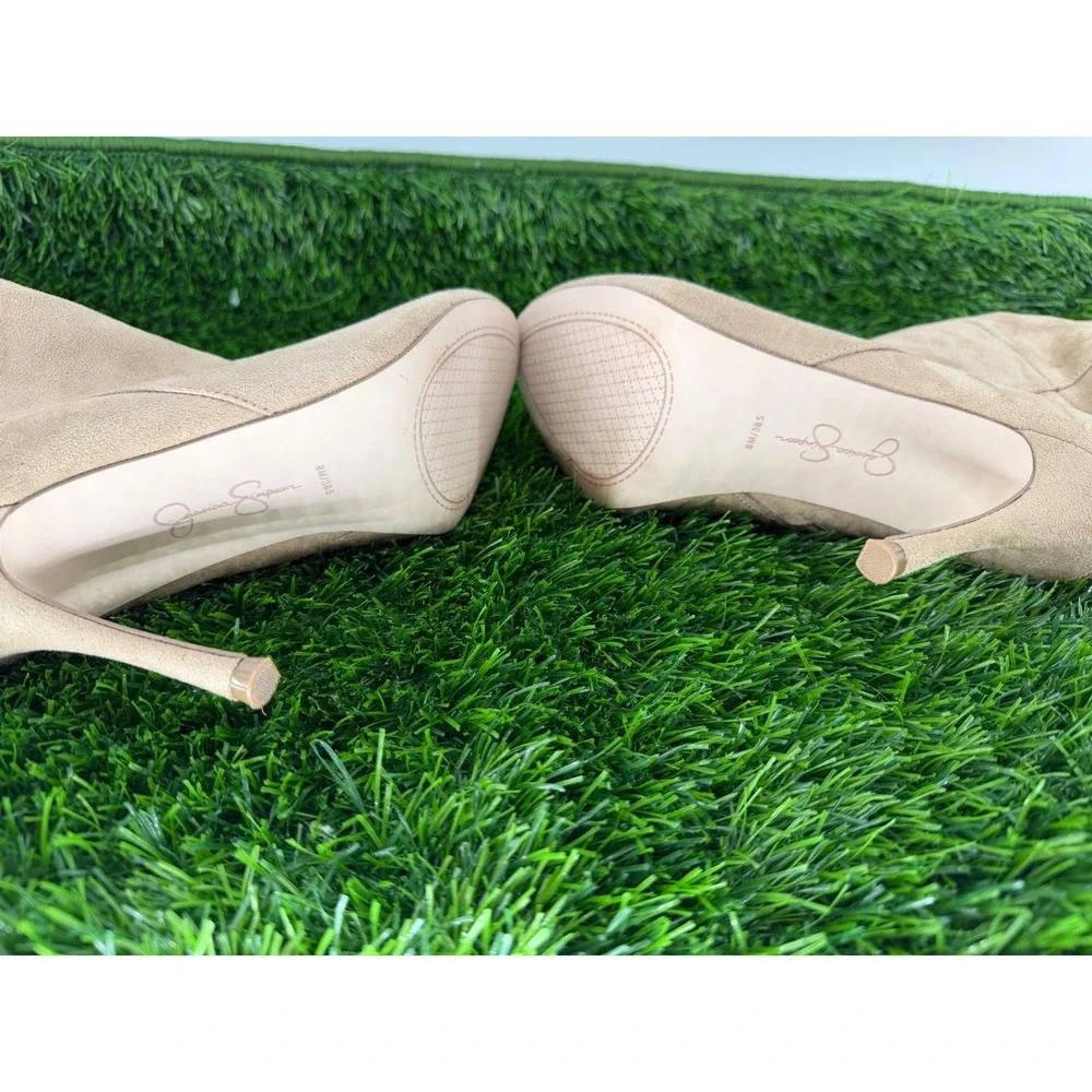 Jessica Simpson Tan Faux Suede Over The Knee Stiletto Boots Size 8M